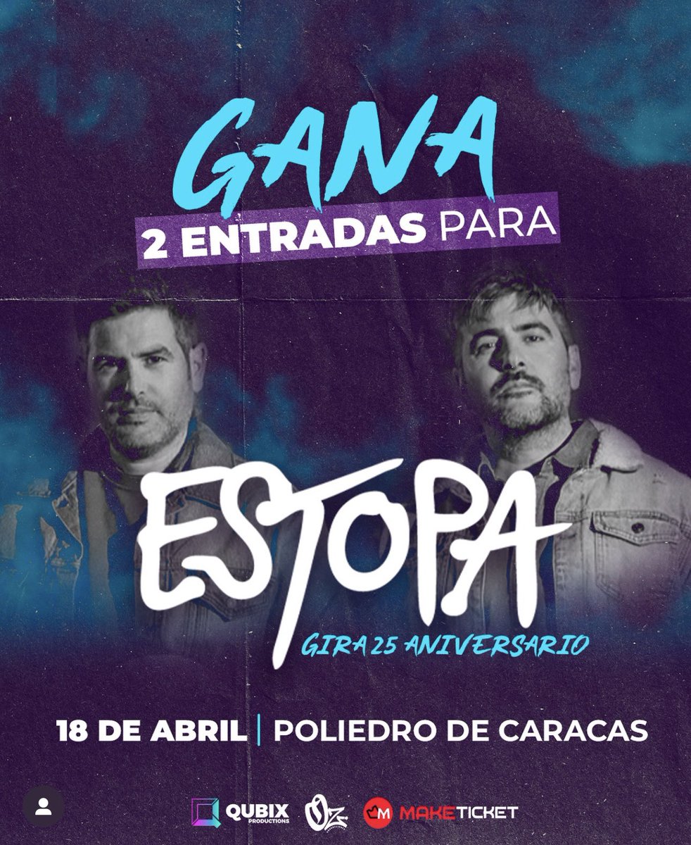 Buenos días! Esto es sencillo! Menciona a la persona con quien irías al concierto de Estopa y nombra cual canción cantarían a todo pulmón! Tienes hasta mañana 5 de abril para poder concursar! 💪🫶🏻 dale like, comparte y difunde esta publicación ❤️‍🔥