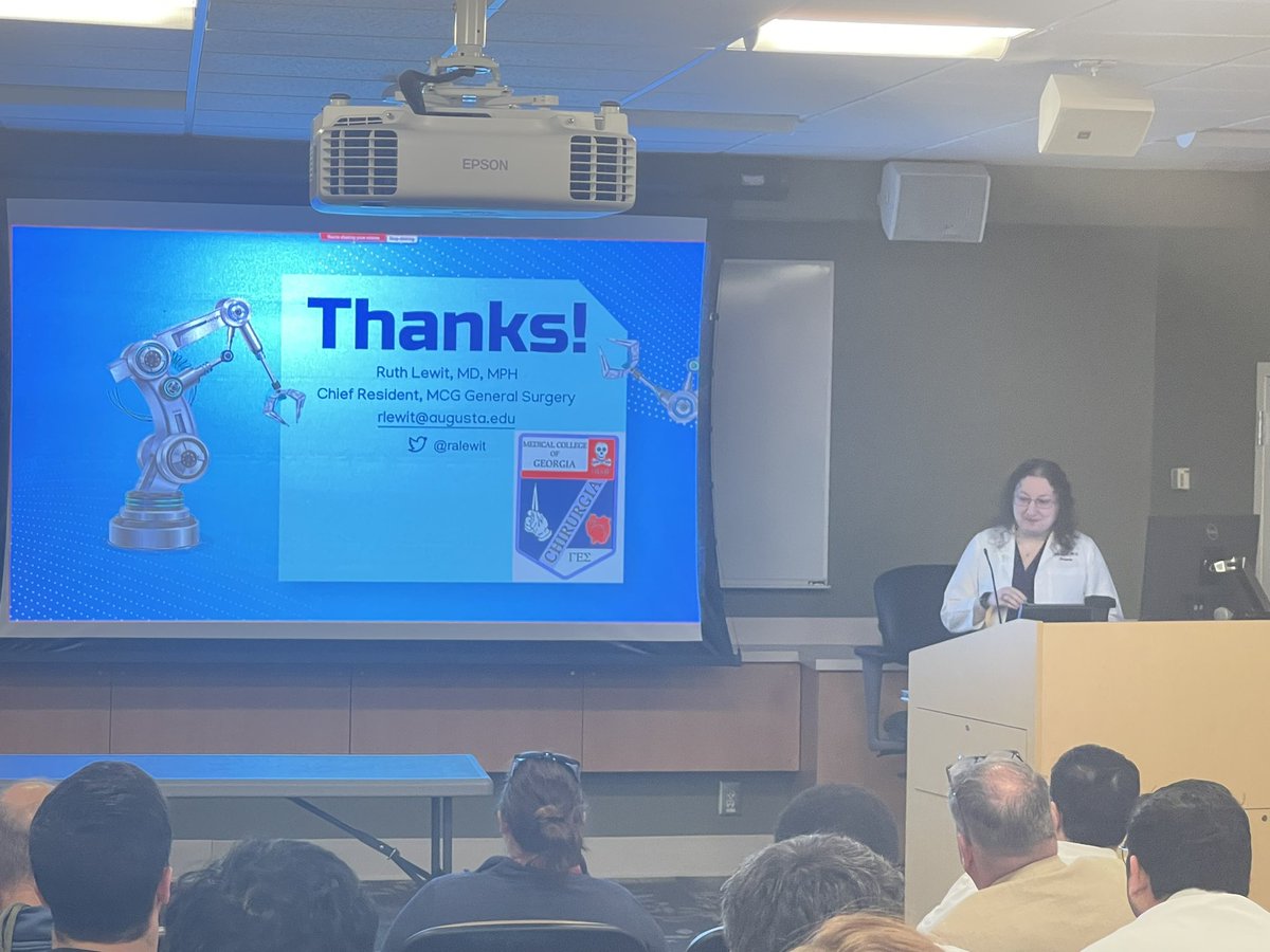 Dr. Ruth Lewit presented on technological advancements in pediatric surgery for chief grand rounds. Great job @ralewit ! @MCG_Surgery