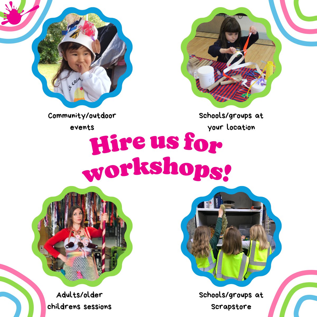 Children's Scrapstore (@scrapstorebrist) on Twitter photo Hire us for workshops! 🎨
If you'd like a fun and creative #workshop for your setting, we run craft events for everyone. We'll provide everything, with our materials being reused and sustainable ♻
Email us at events@childrensscrapstore.co.uk to discuss!
#childrensscrapstore Hire us for workshops! 🎨
If you'd like a fun and creative #workshop for your setting, we run craft events for everyone. We'll provide everything, with our materials being reused and sustainable ♻
Email us at events@childrensscrapstore.co.uk to discuss!
#childrensscrapstore