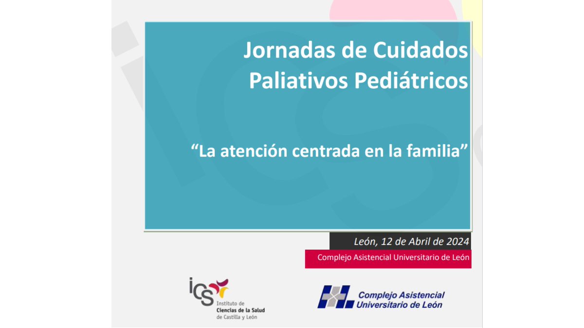 🟡Con el objetivo de identificar las necesidades de los niños que precisan cuidados paliativos pediátricos,el 12 de abril el Salón de actos del Complejo Asistencial Universitario de León acogerá estas Jornadas.

Dirigido al público en general.

Infórmate👉 bit.ly/43NsEdb