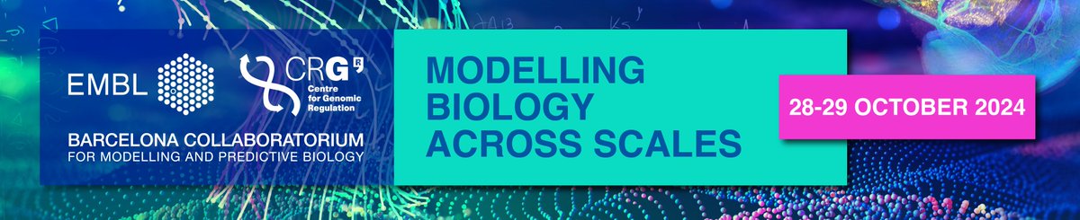 ‼️Registration for the 2024 Collaboratorium Symposium: 'Modelling Biology across scales' organised by our Independent Fellows @Nora_S_Martin & @rmartinezcorral is OPEN! 📅28 & 29 October 2024 📍PRBB Auditorium (Barcelona, Spain) ➕info & registration: tinyurl.com/34p8kb8p