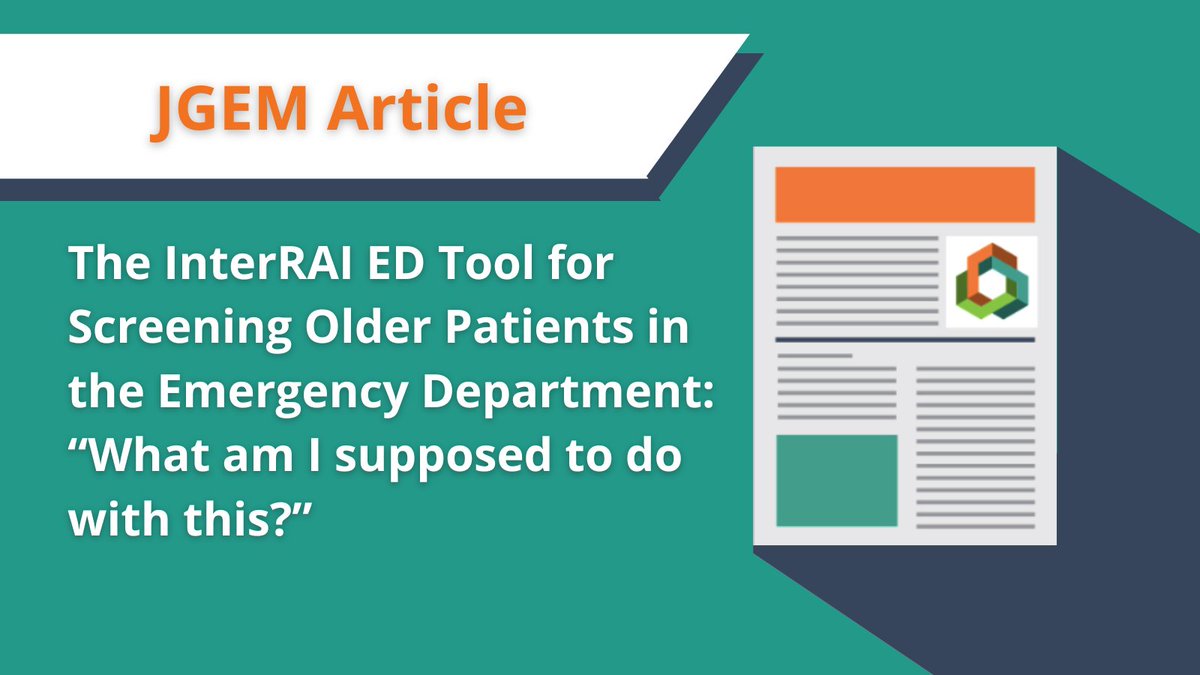 A recent @JGEM_AAH editorial by GEDC Core Faculty Member Dr. Mike Malone offers insights on changing the illness trajectory of older adult patients and provides additional commentary on a recent JGEM article about the InterRAI ED screener.  Read it here: gedcollaborative.com/jgem/the-inter…