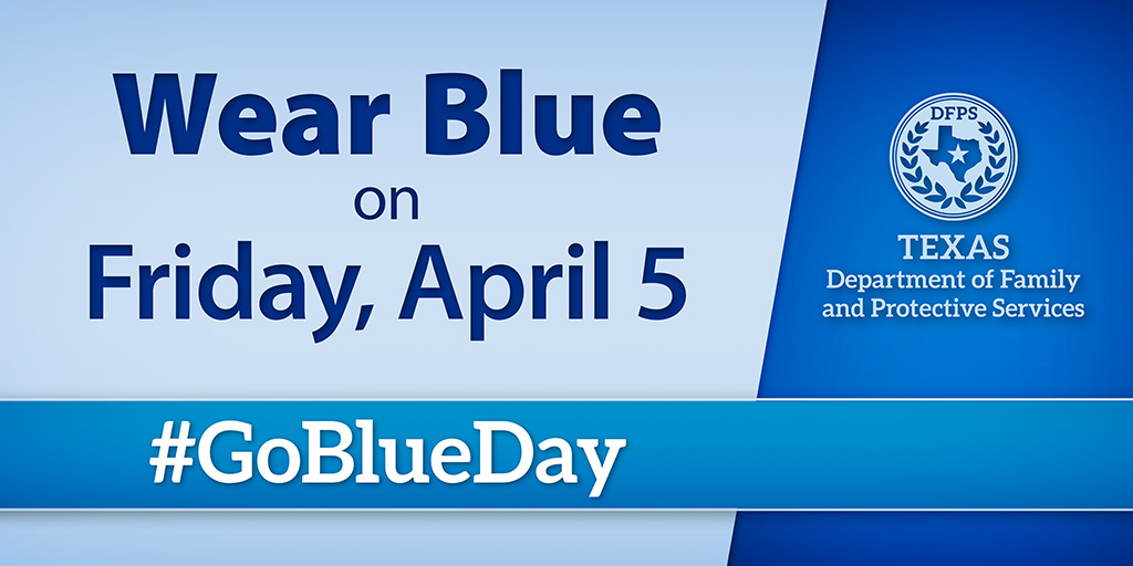 💙 Join us and wear blue tomorrow, April 5, for National Child Abuse Prevention Month. Let's raise awareness and show our support for children across the state who are affected by abuse every year. Together, we can make a difference! 💙 #GoBlueDay #WhyIWearBlue #CAPM