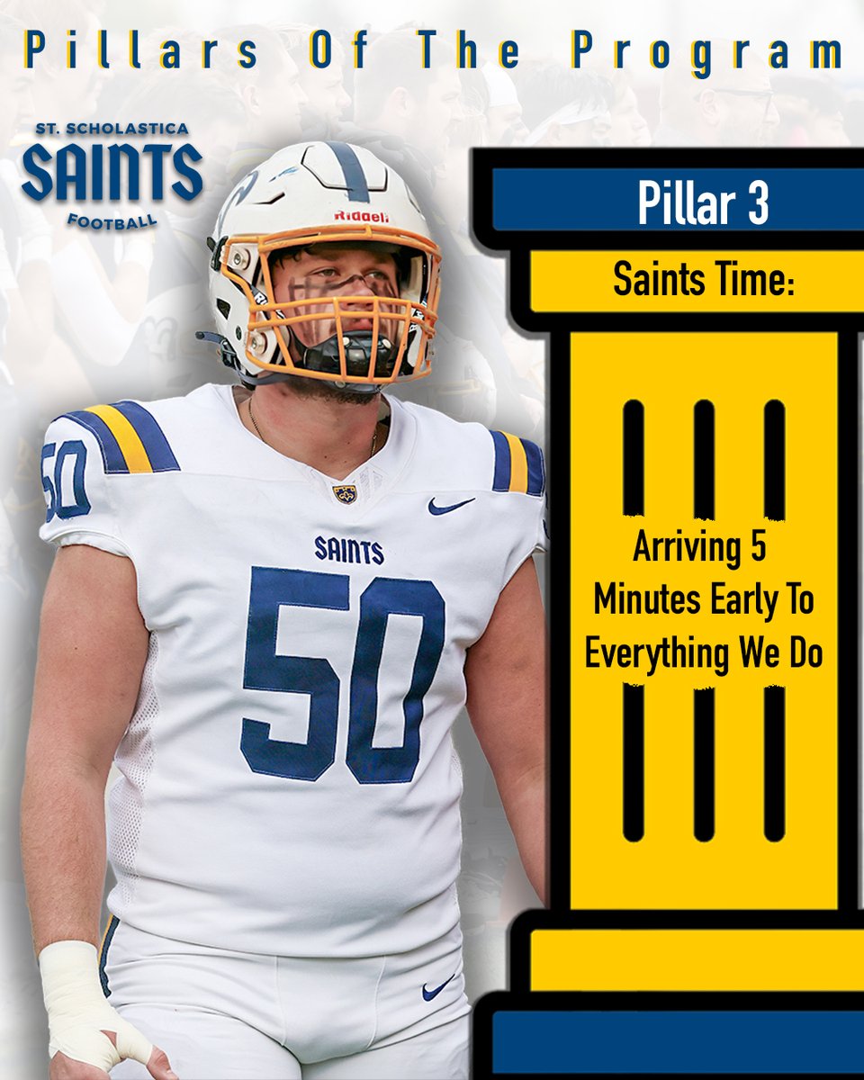 CSSSaintsFB's tweet image. The last of the 3 Pillars of the Saints Football Program: Saints Time

#LiveTheStandard