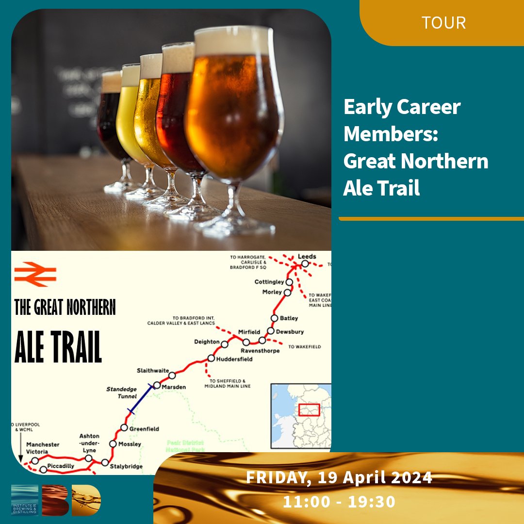 Calling all early-career members - join the #IBD_GreatNorthernSection's latest and exciting event visiting breweries off the tracks of the TransPennine Real Ale Trail

Register now: ow.ly/fUzk50QWNxg

#AleTrail #Walk #EarlyCareer  #brewery #brewers #beer