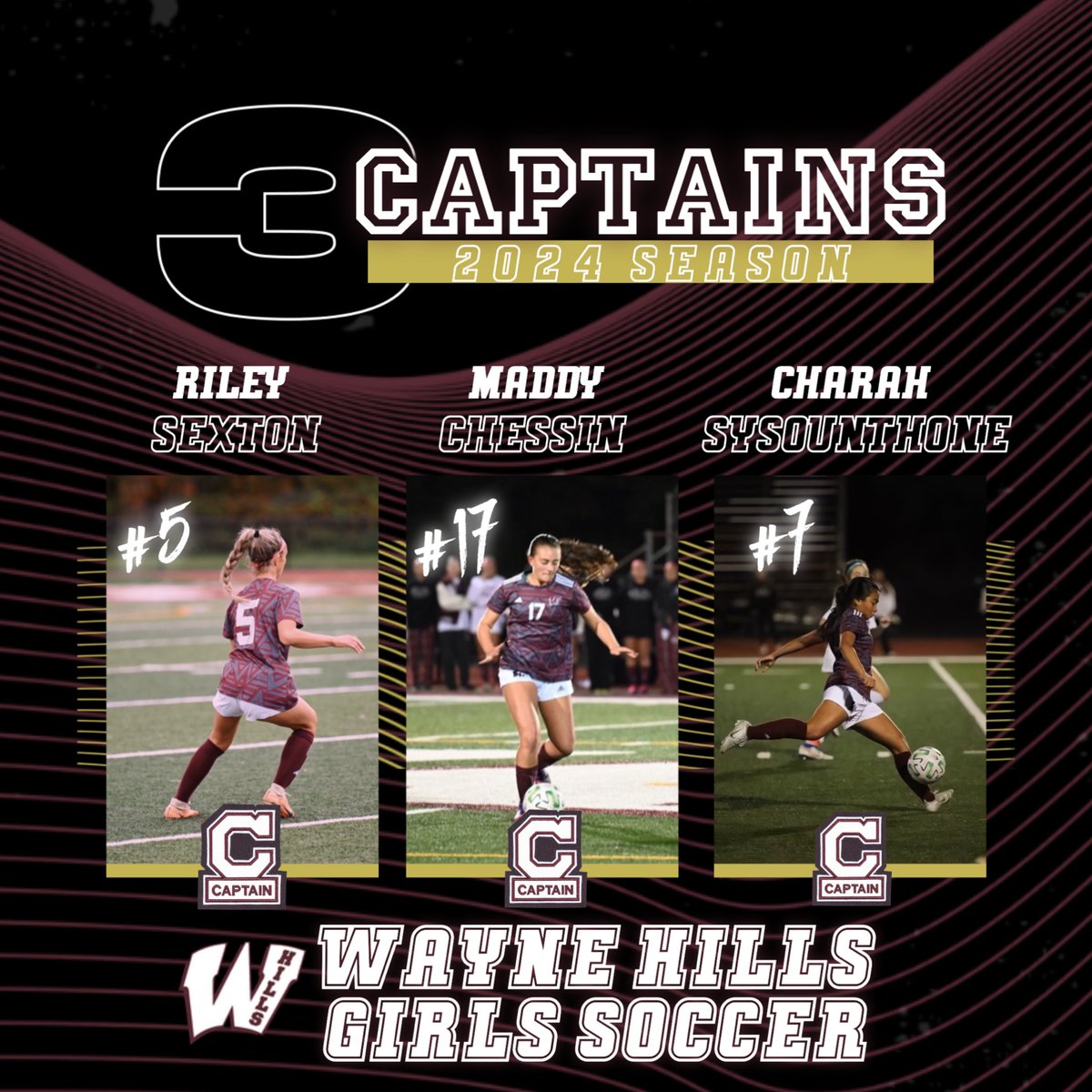 Very excited to announce that Riley Sexton, Maddy Chessin, and Charah Sysounthone have been named team captains for the 2024 season!