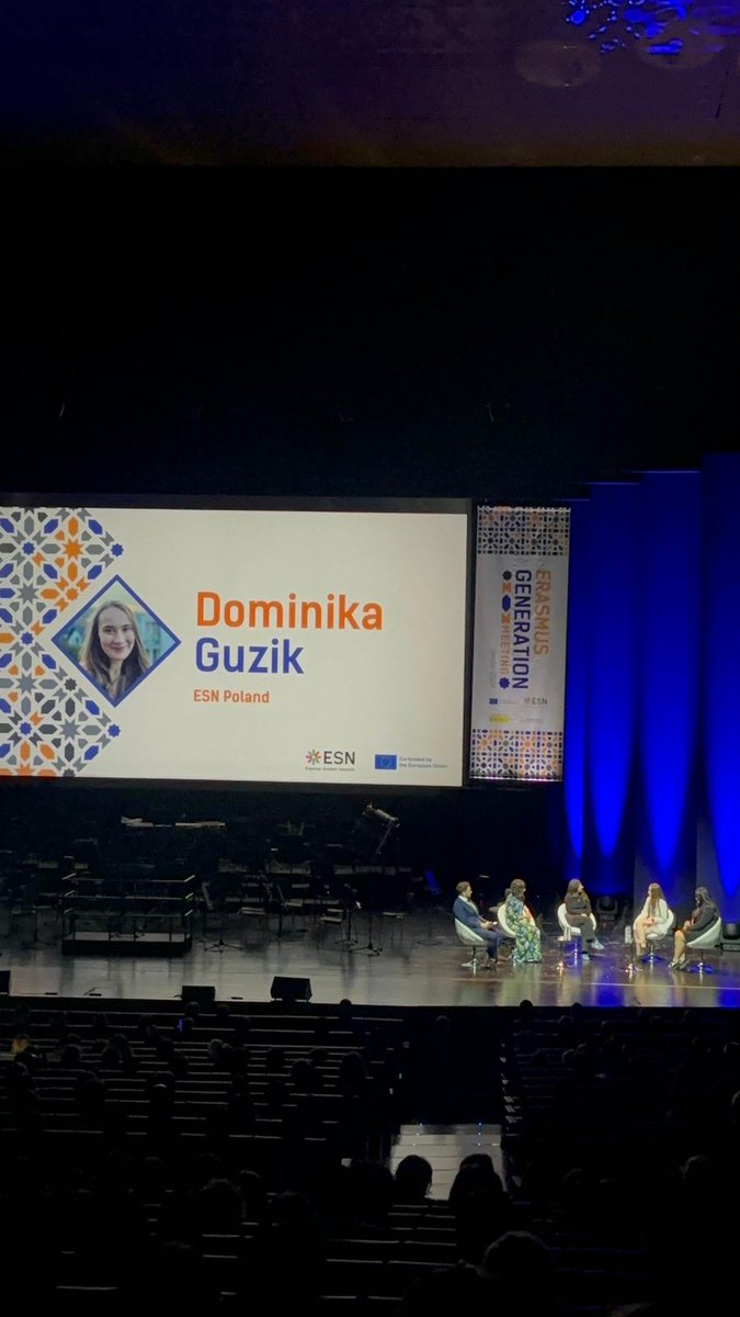 Our President <a href="/guzik_dominika/">Dominika Guzik</a> joining the very first round table at #EGMseville2024.Reflecting how awareness about democracy and passion towards European Values are arising in Poland, conected with the increase of voting rates among young people.
<a href="/ESN_Int/">ESN International</a>
<a href="/ESNSpain/">Erasmus Student Network España 🇪🇸</a> 
<a href="/FRSEdukacji/">FRSE</a>