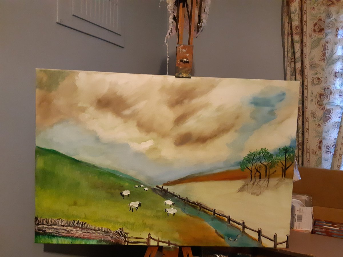 Franklyaghost's tweet photo. It's progressing. #WIP #acrylic #acrylicpaintings #womensart #lamdscape #EnglishCountryside
Shit!!! Is this a racist painting!!!!???!! https://t.co/LudkJQY1mk