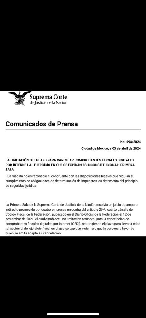 VozConstitucion's tweet photo. 🚨 ALERTA 🚨 

INCONSTITUCIONALIDAD de la limitación para cancelar un CFDI. https://t.co/e8hVCGtUsQ