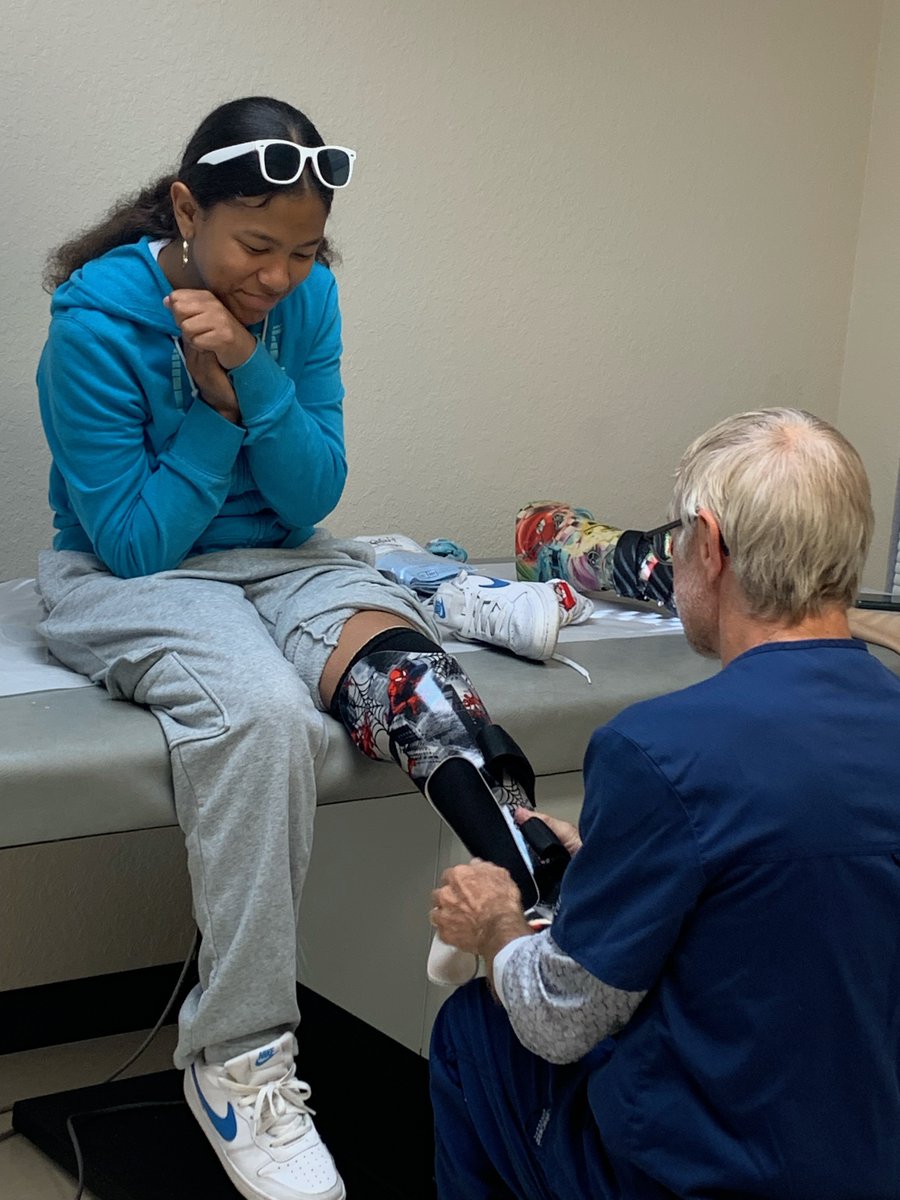 April is National Limb Loss Awareness Month, and thanks to the team in #POPS — our patients know that having a limb difference makes no difference at all! 🧡 Check out that smile from patient Kayliahni after receiving her new leg! 😍 This is why we do what we do! @shrinershosp