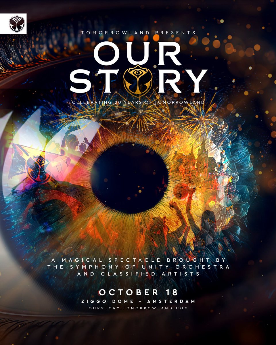 Tomorrowland presenta: Our Story 2024. Prepárate para un espectáculo mágico guiado por la Sinfónica de la Unidad, con músicos y vocalistas que unirán la música clásica y electrónica en vivo en el escenario del Ziggo Dome en Ámsterdam el viernes 18 de octubre de 2024.