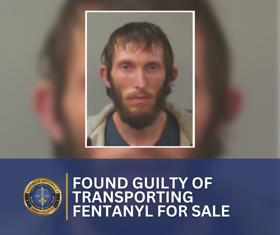 A Kern County Jury has found Joe Wayne Young III guilty of transporting fentanyl for sale, possession of methamphetamine, and possession of methamphetamine pipes. Read more: tinyurl.com/2p8v25ub