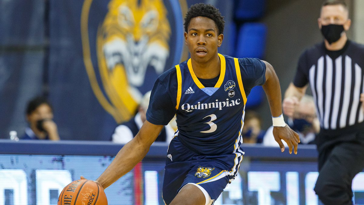ThePortalReport's tweet photo. Quinnipiac G Savion Lewis (@savionlewis_) has entered the transfer portal, per source. 

3rd in the nation in assists with 7.3 per game this season. 

Also averaged 8.1 points, 3.2 rebounds, and 1.3 steals per game this season. https://t.co/LprrfrWo7x