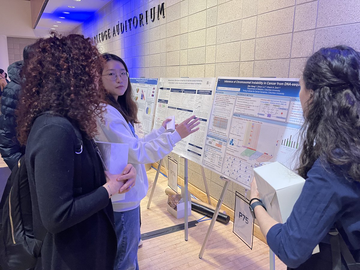 🔬 Excited for #DataScienceDay! Swing by to catch our interns Zijin and Zhihan showcasing their poster on inferring chromosomal instability in cancer from DNA-sequencing data!🧬 #CancerResearch #DataScience