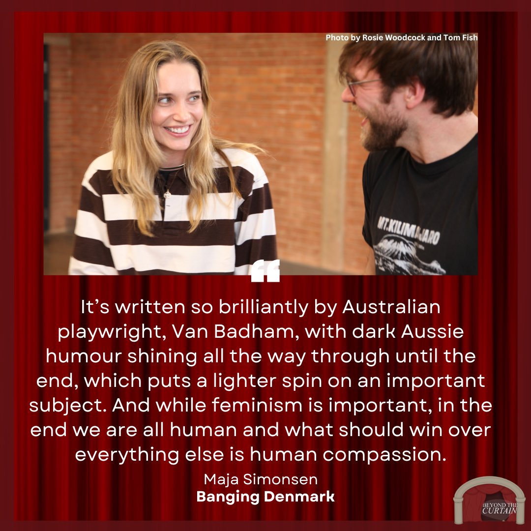 beyondcurtain12's tweet photo. “I think the play overall presents, rather than pushes. And all the characters are flawed so I’m really interested in what audiences will take from it.”

@Maja__Simonsen and Jodie Tyack chat @BangingDenmark coming to @finborough from 16 April to 11 May.

https://t.co/W1oqWb9541 https://t.co/mBpuEeXa23