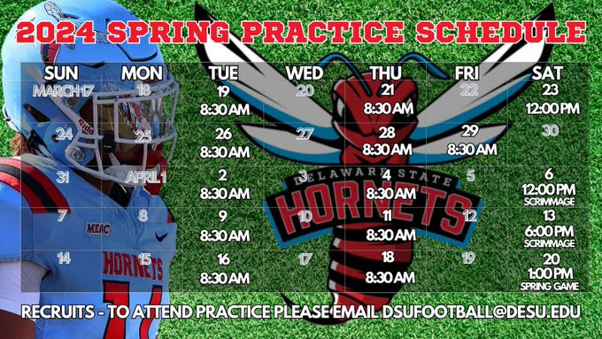 I will be visiting @DelSt_Football practice and spring game , Thank you @SlookyRozay34 for the invitation!