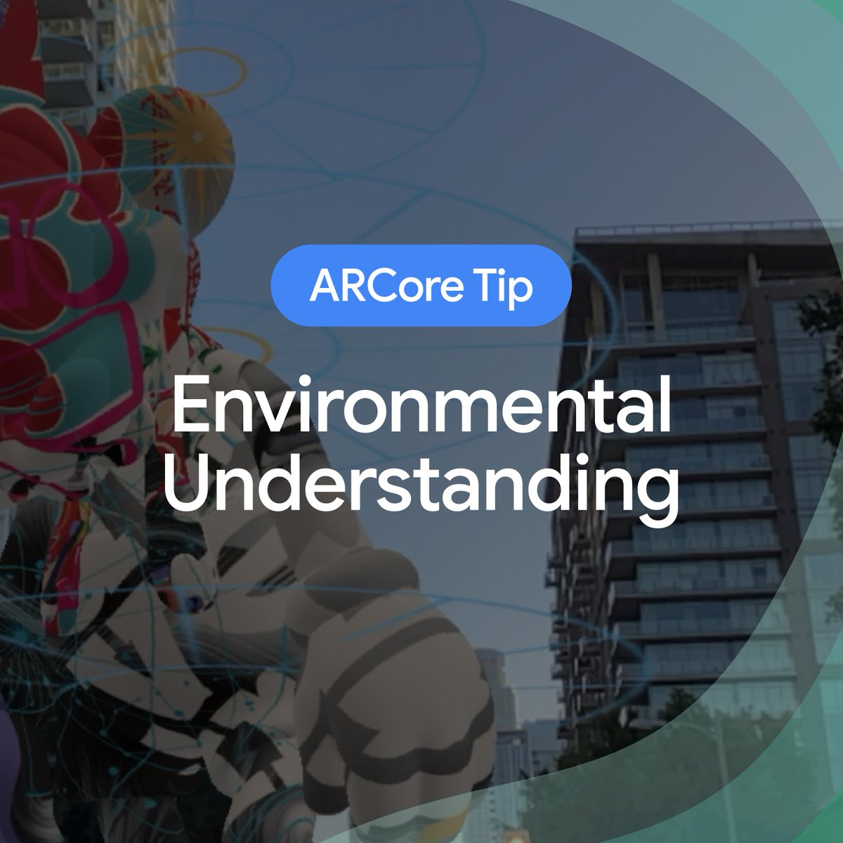 💡 #ARCore Tip: Boost immersion by seamlessly integrating virtual objects into real-world environments using environmental understanding! Learn more → goo.gle/3J7nXS2