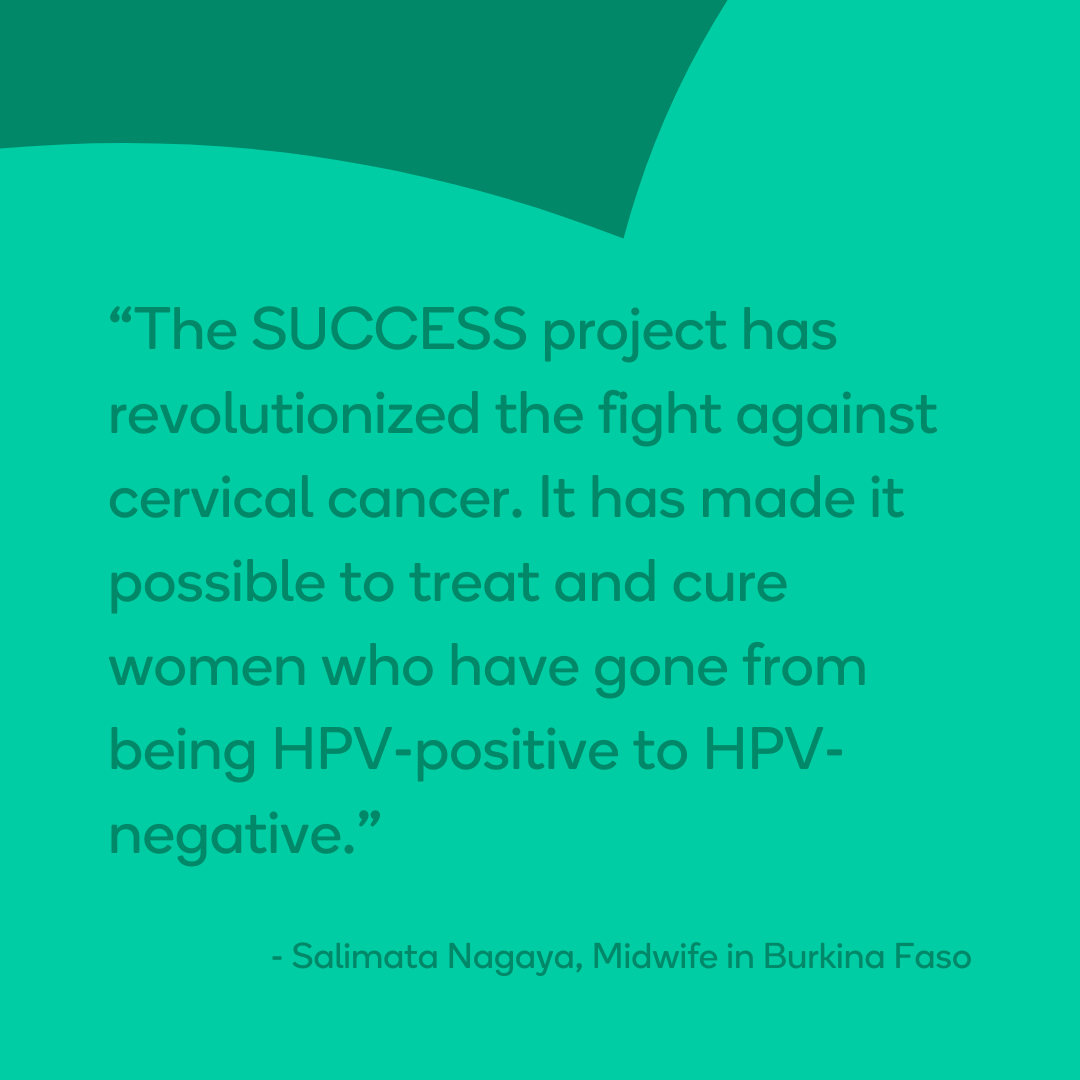 Meet Salimata Nayaga, a midwife with an advanced degree in Burkina Faso, leading the charge against #CervicalCancer. Through the SUCCESS project, she's not just treating women, but helping them fight this disease with dignity, saving lives & changing futures. #WHWWeek