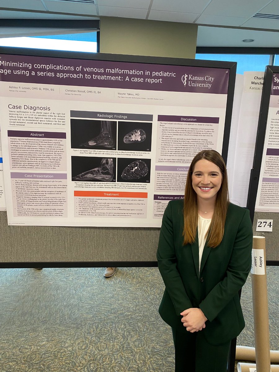 Grateful for the opportunity to share my passion for medicine and research with fellow peers and faculty at the Kansas City University 2024 Research Symposium! So many bright minds in one room! 

Check out all the spectacular abstracts here: 
kansascity.edu/research/resea…