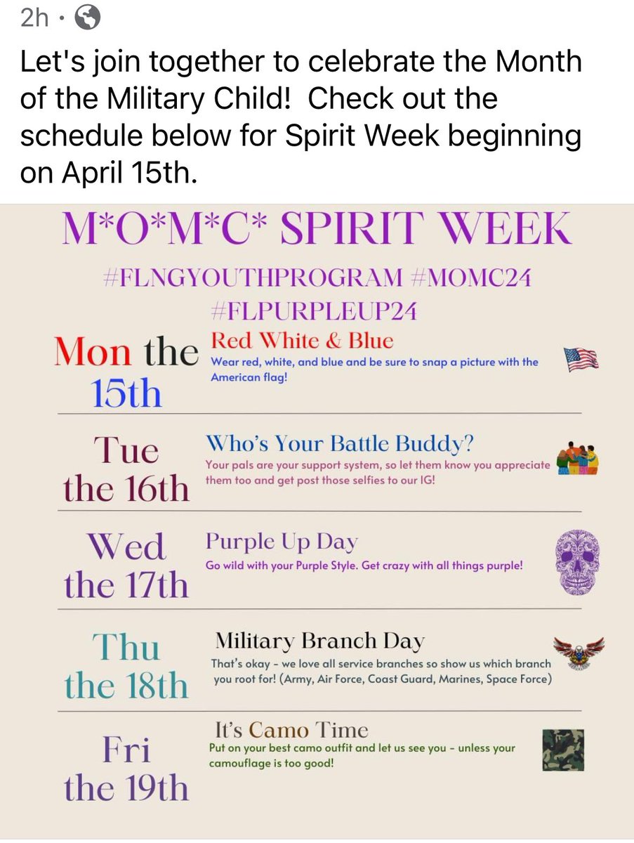 Help us celebrate and show your spirit April 15- 19!