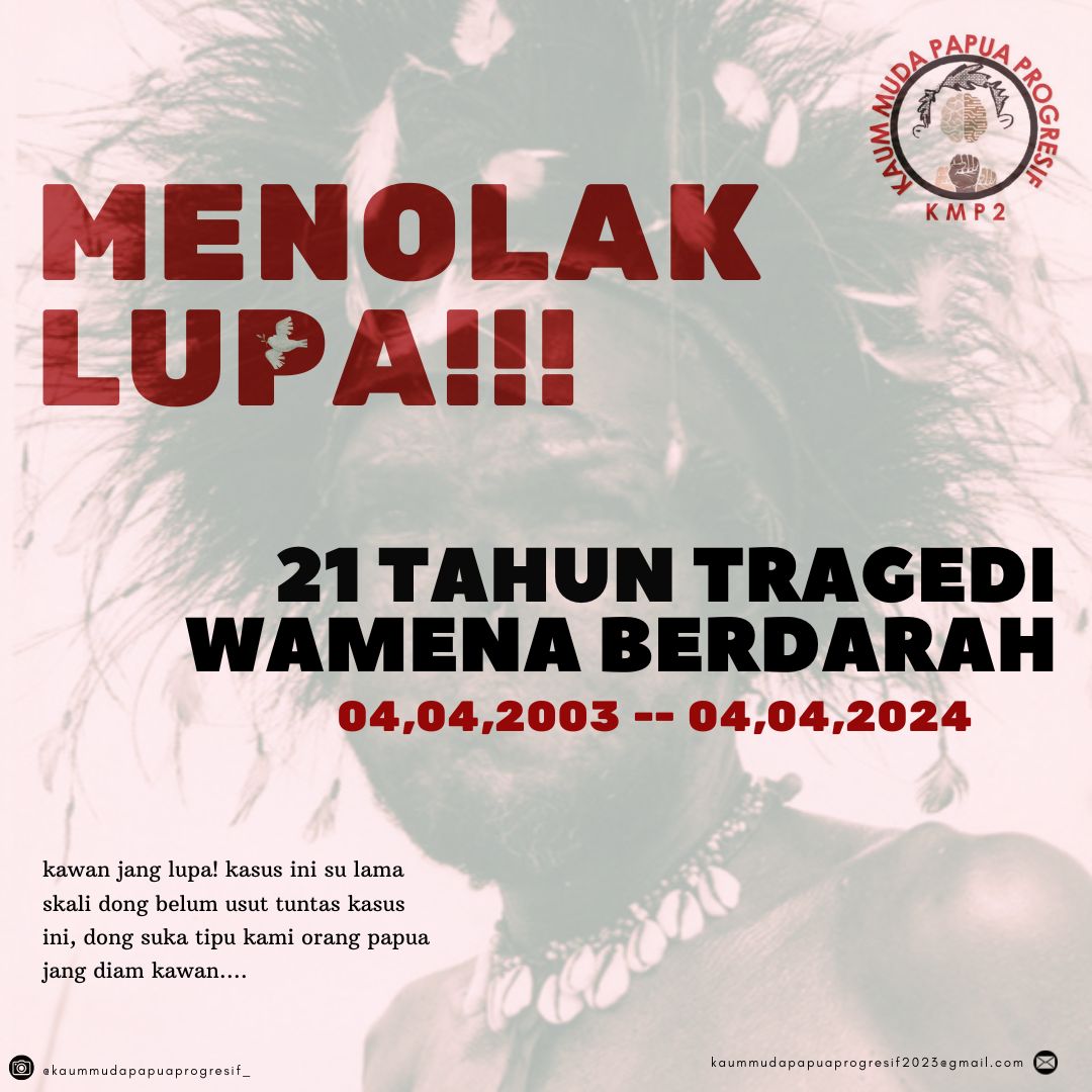 Wamena Berdarah 04 April 2003. Menolak lupa kekerasan negara Indonesia terhadap orang Papua. #papuanlivesmatter