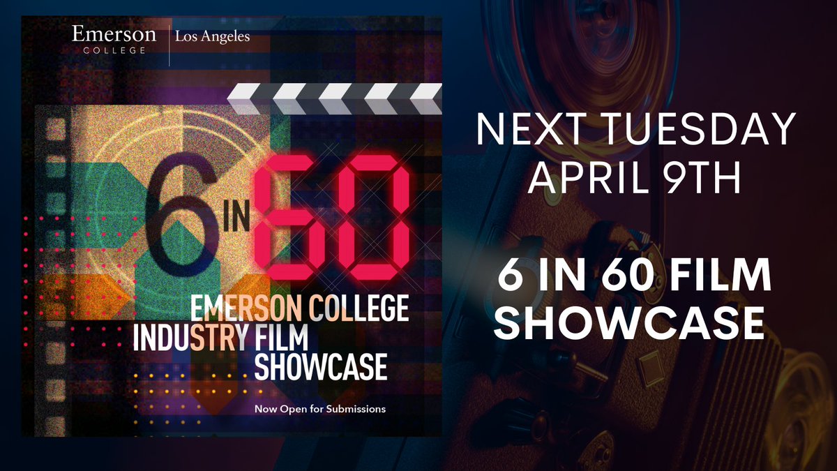 Are you in the LA Area? Join us at CAA as we celebrate Emerson alumni filmmaking at our 4th Annual 6 in 60 Industry Film Showcase! Six alumni films will be screened, followed by a reception. . Register now: eventbrite.com/e/4th-annual-6…