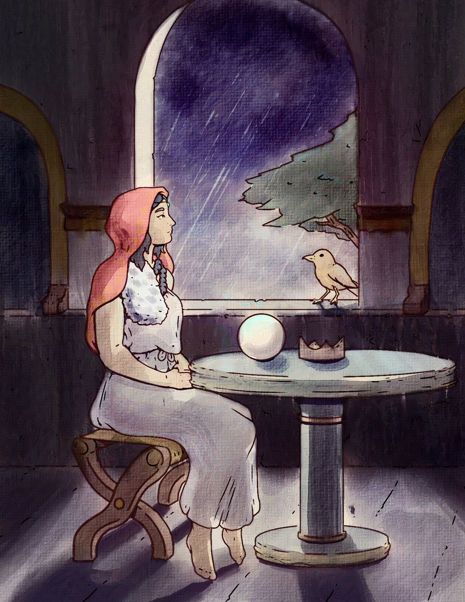 ObeseOcelot's tweet photo. Got to work with the wonderful HunterThomasLit on this illustration for their poem about an oracle. go give it a read on Dalika magazine!

#characterdrawing #illustrator #oracle #fortuneteller #simonetta https://t.co/sH0cBR9yiN