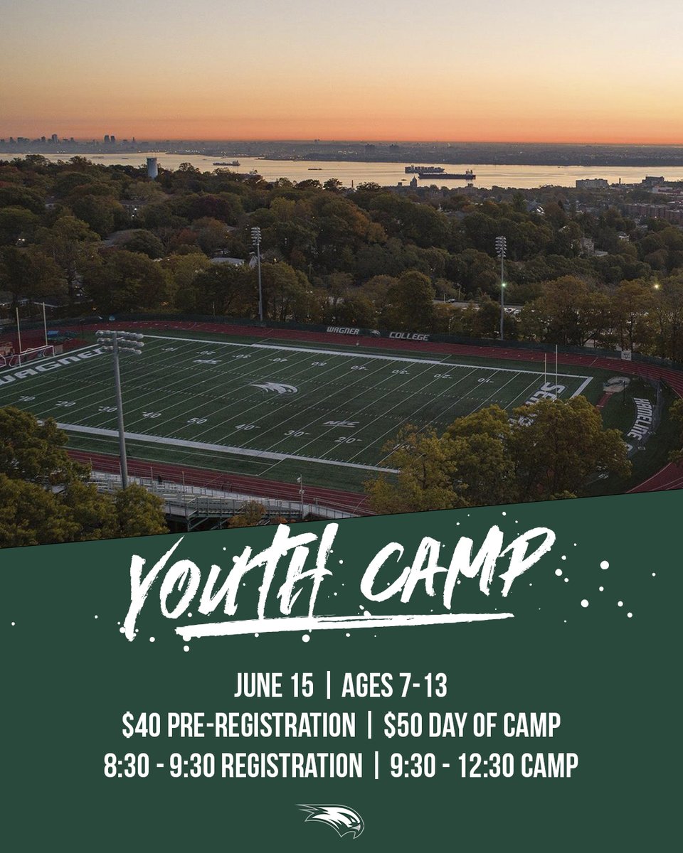 Registration for our Youth Camp is live! Join us on June 15 by visiting wagnercollegefootball.totalcamps.com! #LetsFly