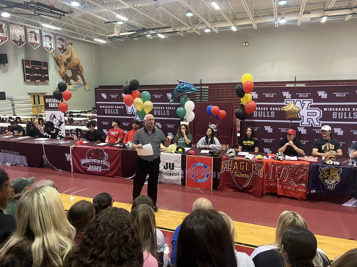 Spring signing ceremony at Wiregrass Ranch High School. GO BULLS.