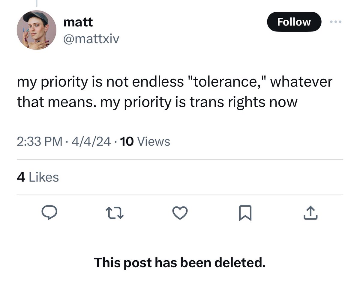 There you have it folks, the radical LGBTQIA+ community finally admits the TRUTH—

These bigots don’t care about “tolerance” anymore

“Trans rights” is a dog whistle for misogyny 

@mattxiv why did you delete this tweet?