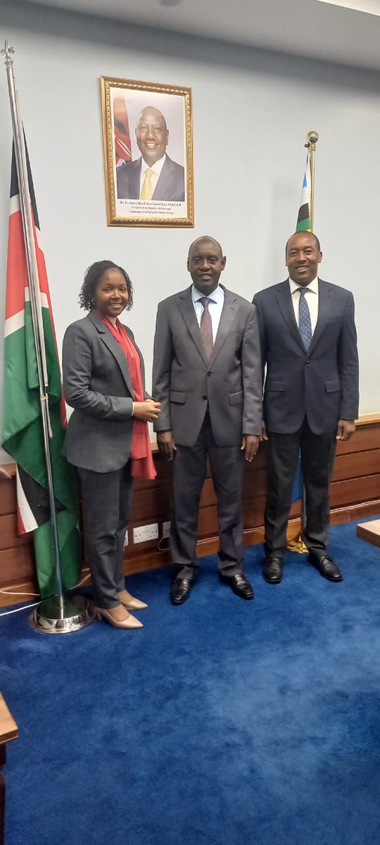 Earlier today, PS Tourism John Ololtuaa held a meeting with the newly appointed CEO of KTB Madam June Chepkemei and former Ag. Ceo of KTB Mr John Chirchir when they paid him a courtesy call.