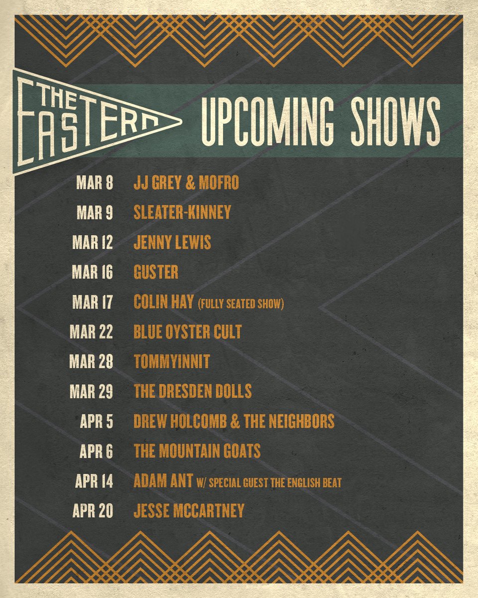 eastern_atl's tweet image. upcoming shows at the eastern ❤️‍🔥