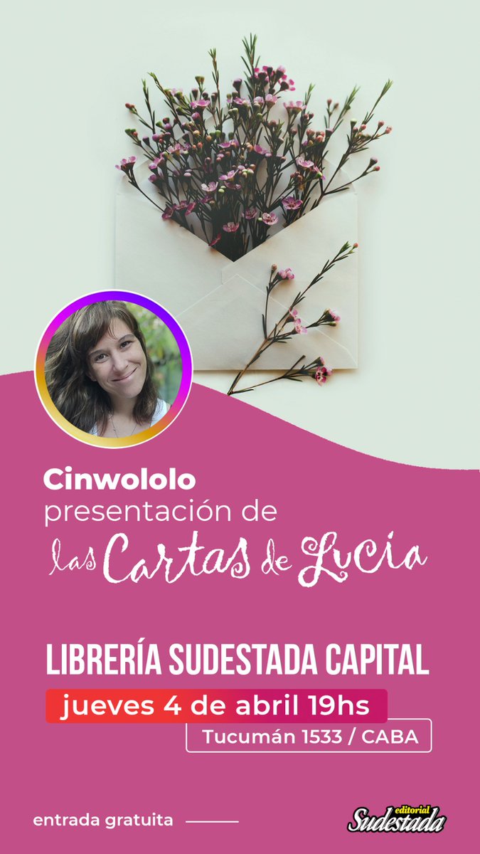 Hoy viene a nuestra librería la querida <a href="/CinWololo/">CinWololo</a> 📚

Presentación de su nuevo libro "Las cartas de Lucía" ✍️

#LibreríaSudestada