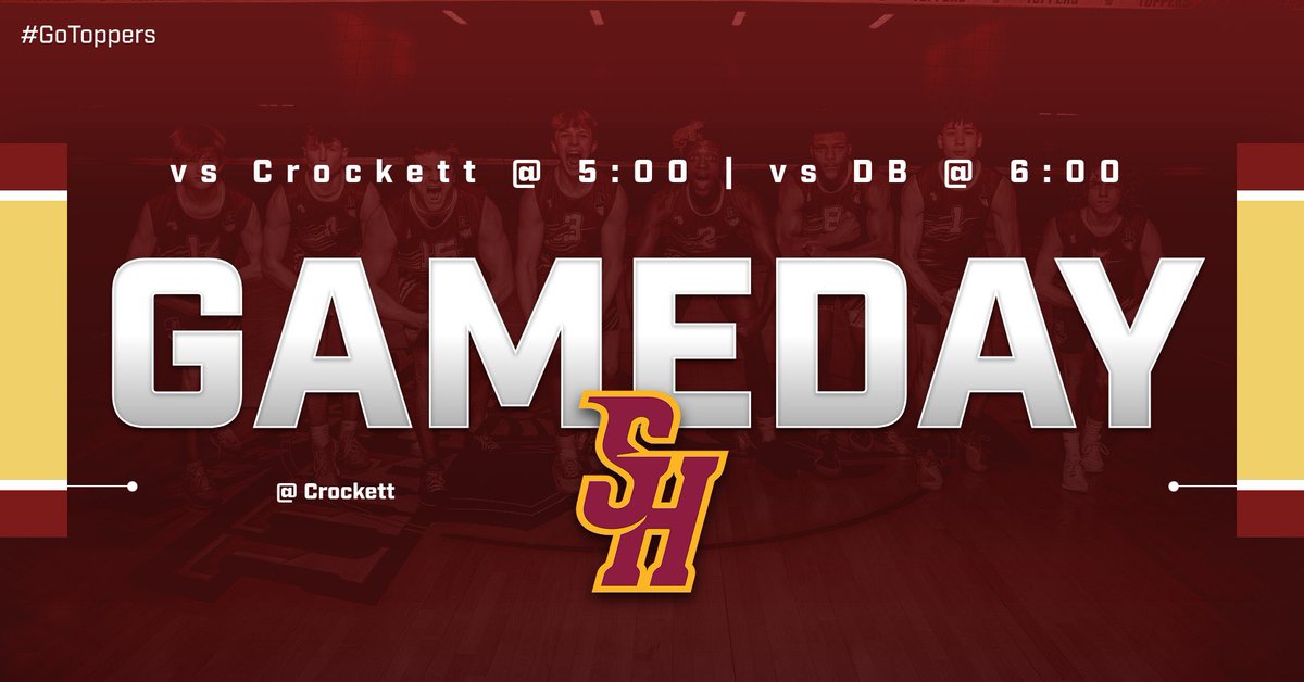 ‼️GAMEDAY‼️
📍@ Crockett
⏰ 5:00 vs DCHS | 6:00 vs DB
🎩🏐 #gotoppers #toppervolleyball #shhs #mensvolleyball #tssaa #tfl #gameday
