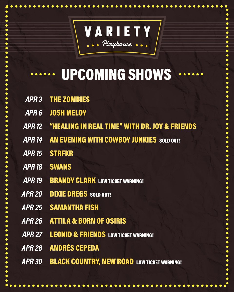 april at variety playhouse 🔥