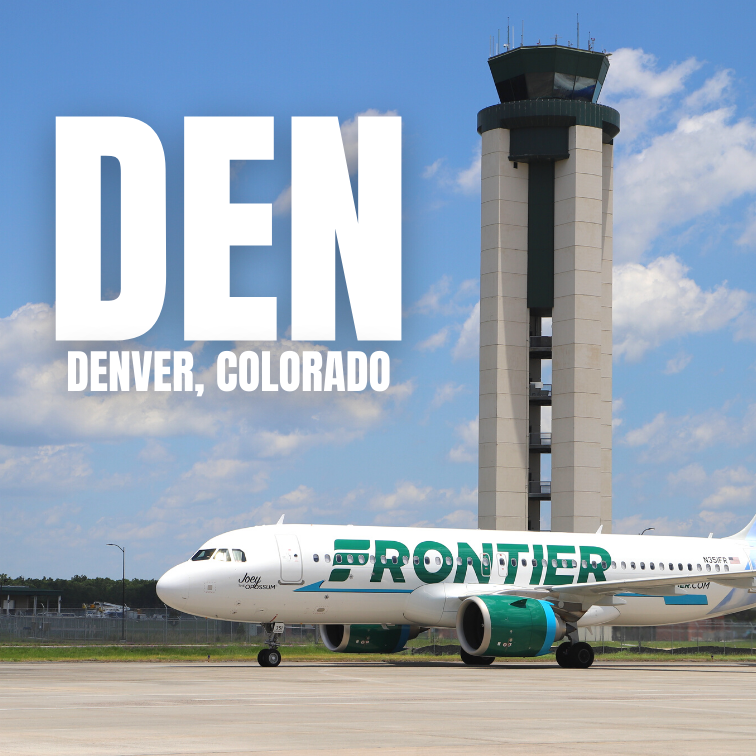 Pack your bags for nonstop Denver service returning this June with @FlyFrontier.  Book Now: flyfrontier.com  #flySAV #herewithfrontier #denvercolorado #travelgram