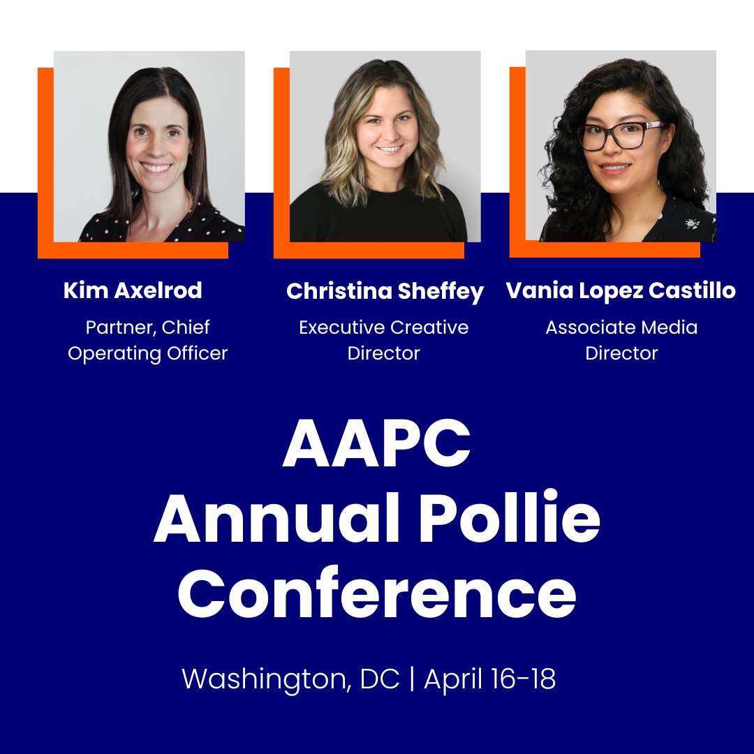 📢 Don't miss these BPI experts at @TheAAPC Pollies Conference this month! 💡 Kim Axelrod, Christina Sheffey + Vania Lopez Castillo will be sharing their insights on everything from leading effective teams to harnessing the power of AI to winning with CTV in 2024.