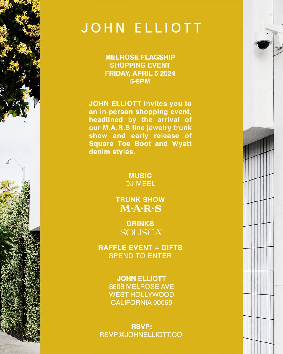 johnelliottco's tweet photo. Melrose Flagship shopping event. Friday, April 5..Pull up! https://t.co/Wo9y95kQwl