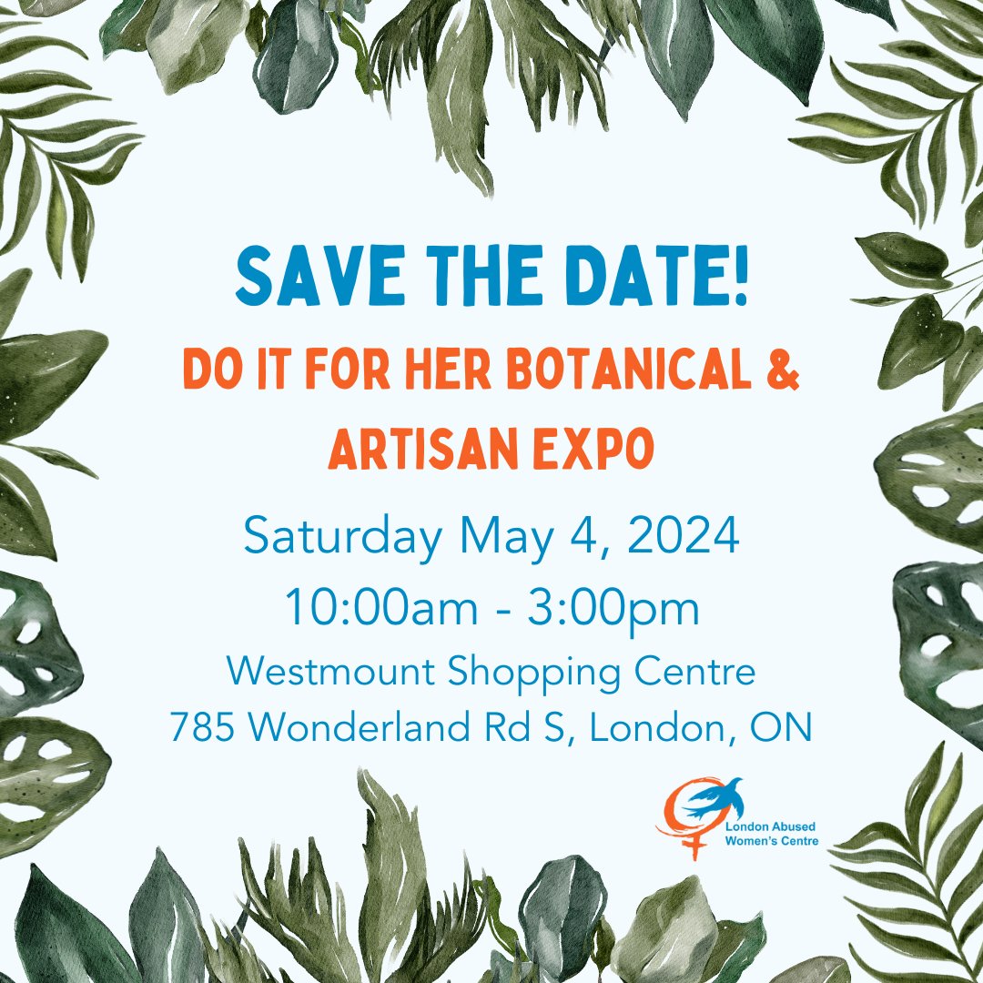 🪴🪴Do It For Her is back! We are so excited for the upcoming botanical and artisan expo happening on Saturday May 4, 2024 at 10:00 am. Thank you Do It For Her for supporting LAWC with your amazing event. We can't wait to see you all there.