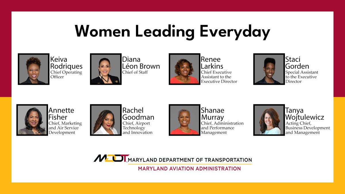 We are proud to spotlight the women who are part of our Executive Management Team. Their leadership and guidance allows the Maryland Aviation Administration to continue to reach new heights every day of the year.