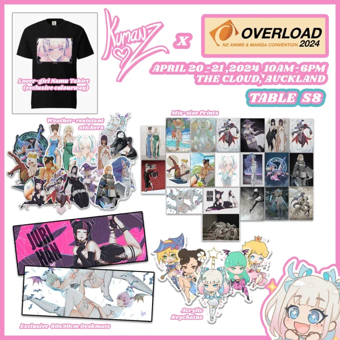 Hello, New Zealanders ! I'll be at @overloadnz 2024 booth S8 on April 20-21 at The Cloud, Auckland with some exclusive items! Hype! #overloadnz #overloadnz2024 