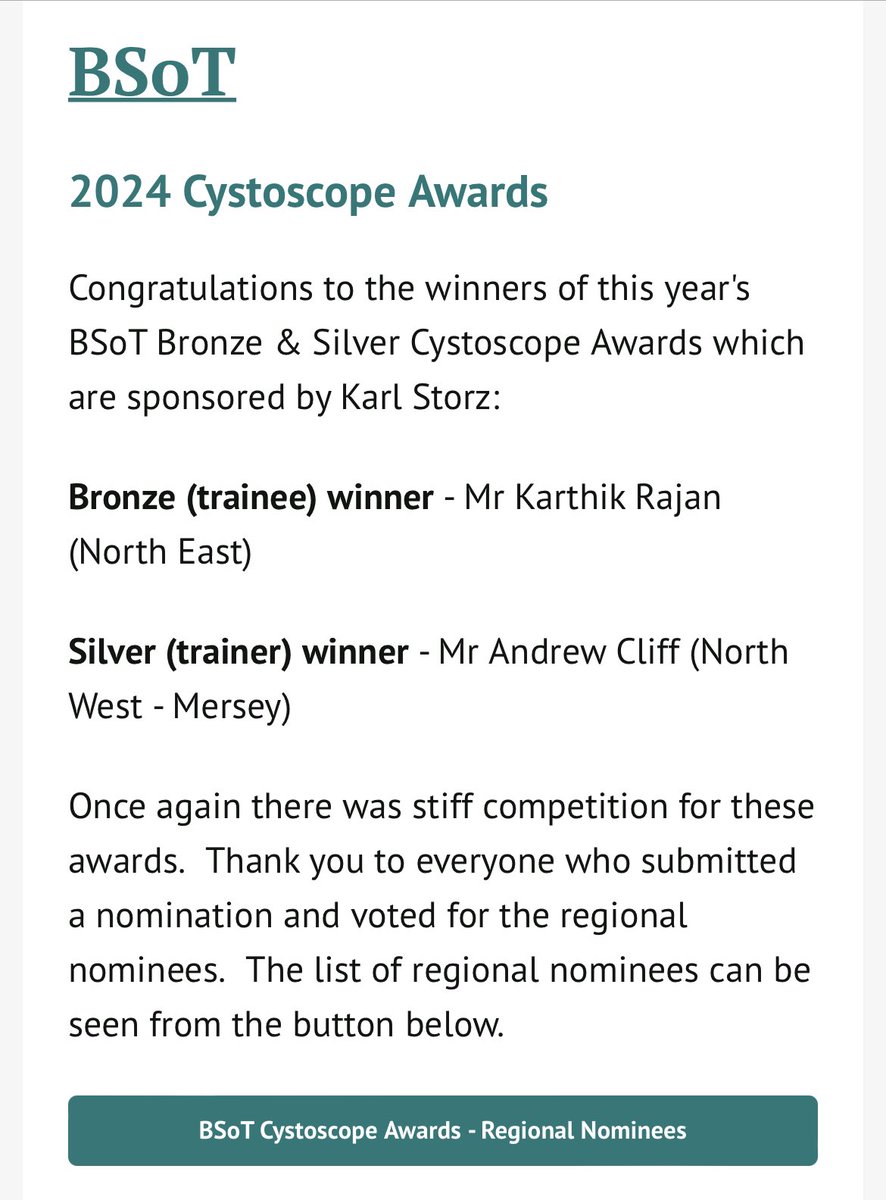 Congratulations Mr Cliff @WUTHnhs BSoT Silver Cystoscope Award 2024 👏🏻 #Mersey_Urology @NHSHEE_NWest