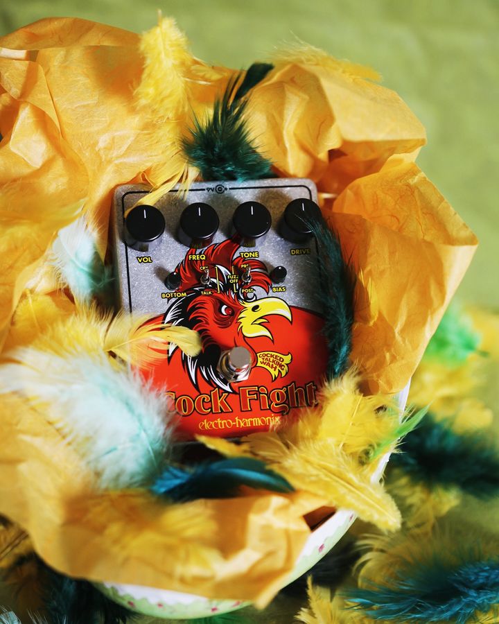 Have you met our fine feathered friend, the EHX Cock Fight? It's cocked wah and fuzz circuits create funky quack and vocal lead tones! Check it out! ehx.com/cockfight 📷 @tgt11 #ehx #guitarpedals #guitargear #guitareffects #electroharmonix #fuzz #wah #mickronson…