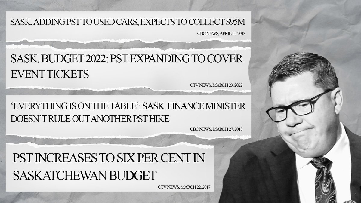 CarlaBeckSK's tweet image. Growing up with cattle, you learn pretty quick to spot bull...

The Sask. Party hiked the PST from 5% to 6% and then expanded it even more to include everything from used cars to Rider games.

Saskatchewan deserves leaders they can trust. This year, it's time for change.

#skpoli