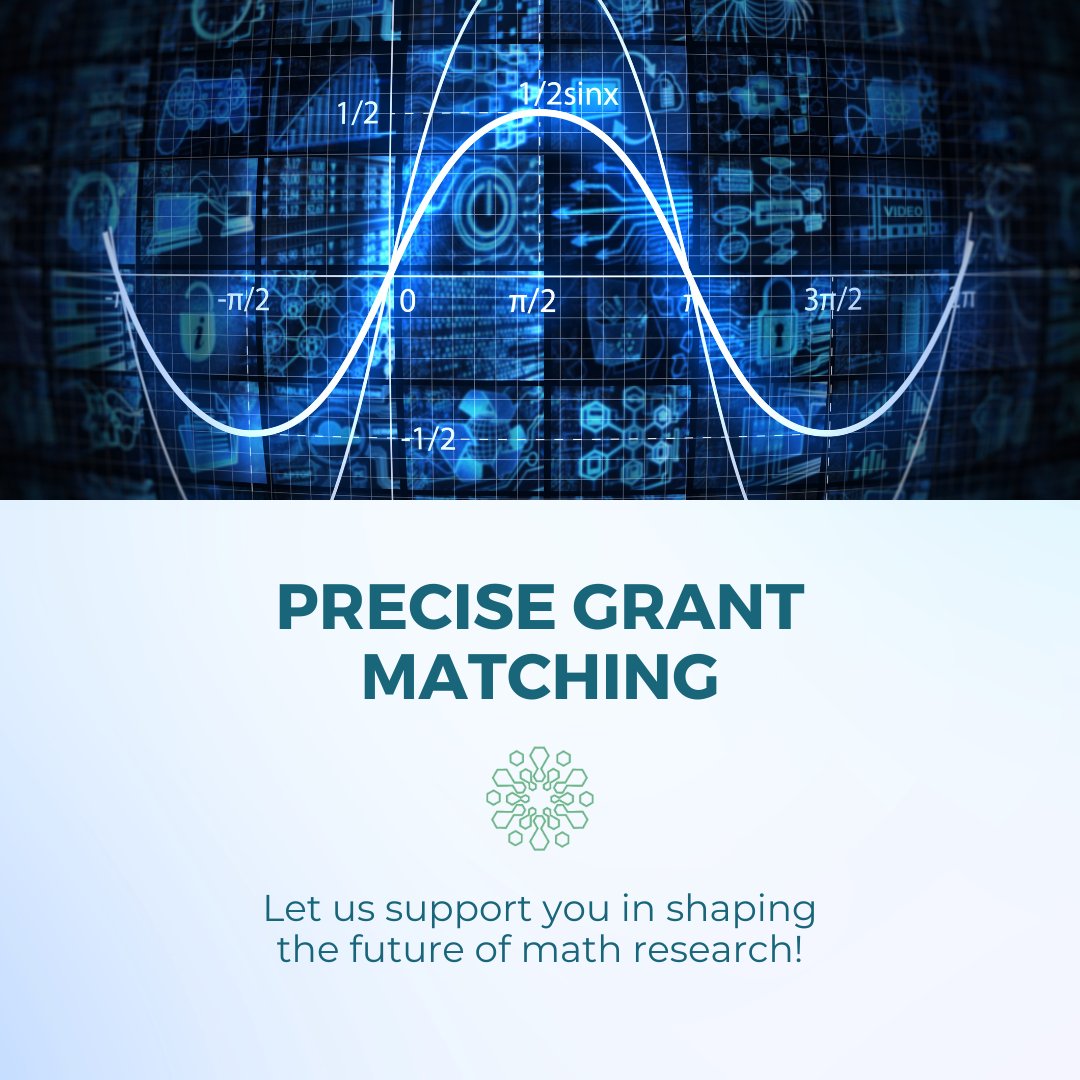 Let us support you in shaping the future of math research! Our AI technology ensures precise grant matching, unleashing your potential to explore groundbreaking mathematical concepts. It’s easy to get started, click here: bit.ly/3NqtOEC! #research #AI #grantmatching