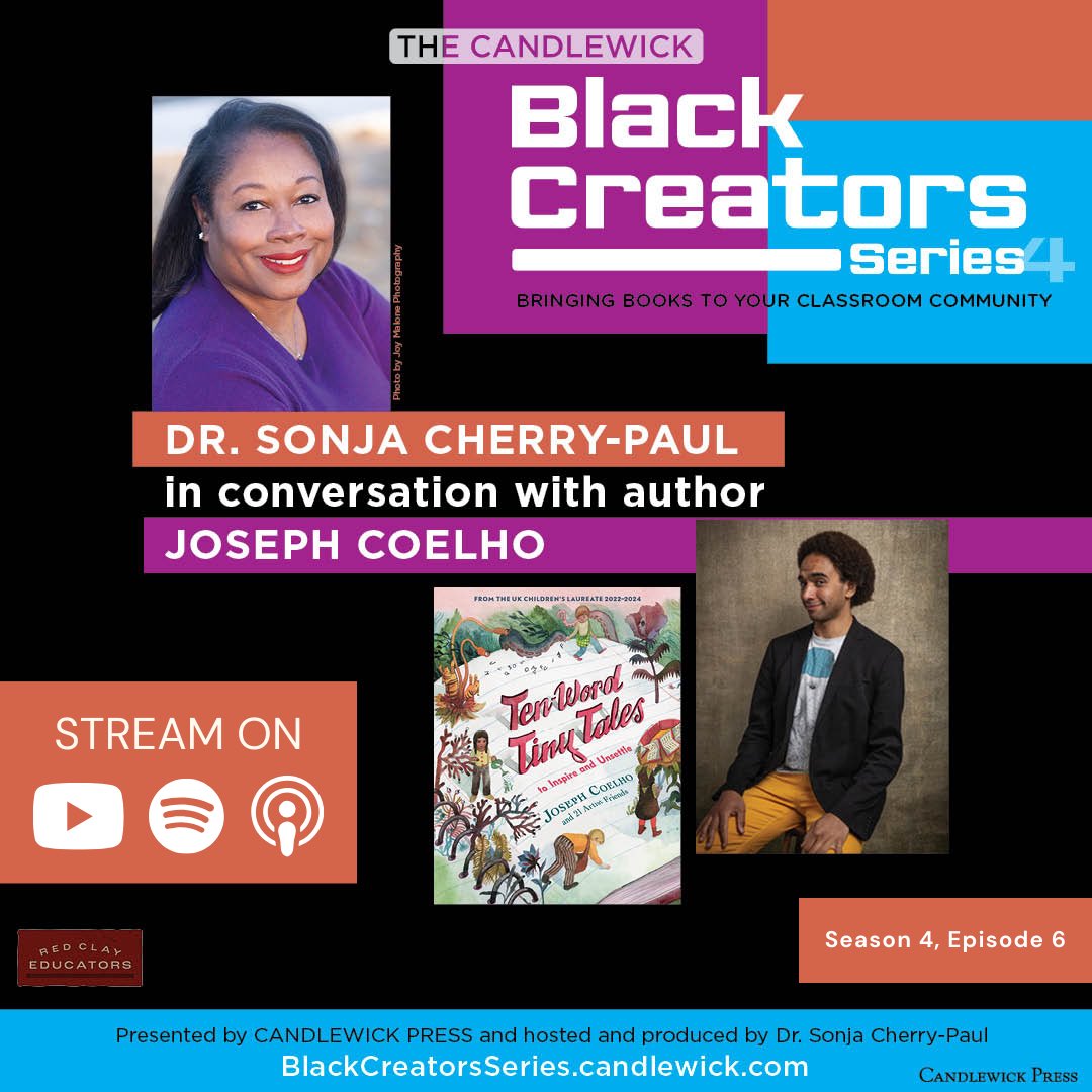 🎙️Check out the latest #BlackCreatorsSeries #podcast episode with host @SonjaCherryPaul in conversation with UK Children’s Laureate @JosephACoelho! Watch on YouTube: youtu.be/F8g51XptzM0 OR your preferred podcast platform: bit.ly/3TN3wyA #kidlit #childrensbooks