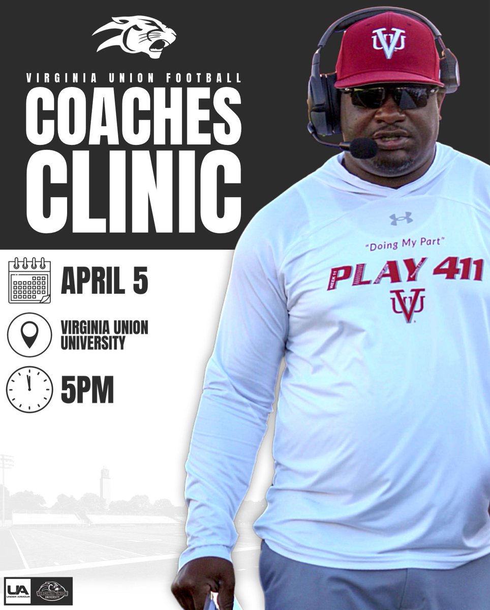 Still time to RSVP for the VUU Coaches clinic. The clinic will be held on the campus of VUU in Ellison Hall (parking available in the stadium parking lot, walk across to Ellison Hall) 
RSVP➡️ forms.office.com/r/pw8VC86N2Y