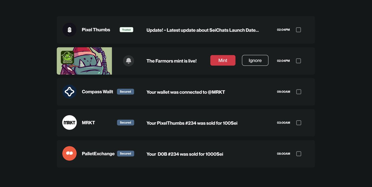 Cut the platform clutter! ✨ SeiChats keeps you connected within the Sei ecosystem. Ditch Discord and Telegram groups! Get project updates, mint alerts, and secure wallet Messages - all in one place ✨