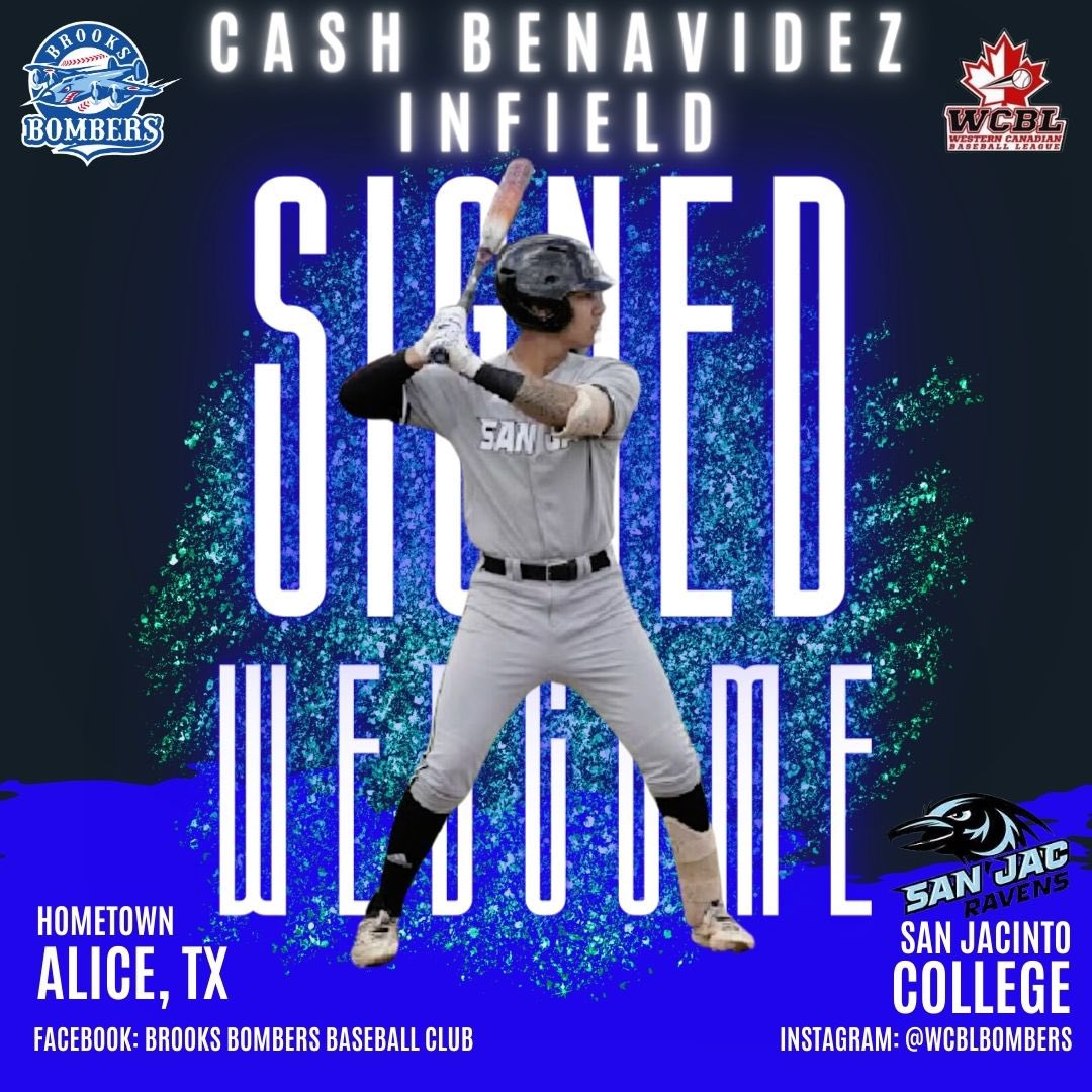 The Bombers would like to announce the signing of infielder Cash Benavidez from San Jacinto College for the 2024 WCBL season.  Welcome to the #BombSquad Cash 👊 <a href="/CashBenavidez/">Cash 🫧</a> <a href="/SJRaven_BB/">San Jacinto College Baseball</a> <a href="/wcbleague/">The WCBL</a> <a href="/ABDugoutStories/">ABDugoutStories</a>
