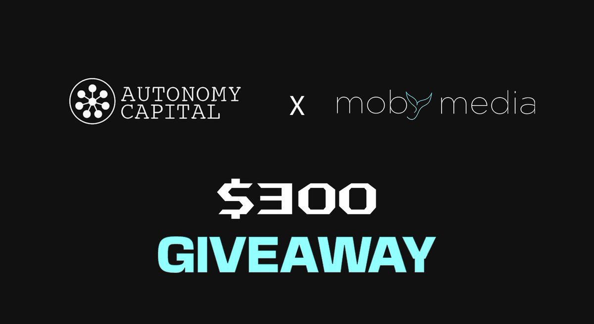 mobymedia's tweet photo. 🎉#GIVEAWAY ALERT!🎉

Giving away $300 USDT to 6 lucky winners(50 x 6)🎁

To participate↘️
1️⃣Like and RT
2️⃣Follow @AutonomyCapitaI and @MobyMedia
3️⃣Tag 3 friends in the comments

Ends in 72 hours!⏰ https://t.co/KaTtnMrGry